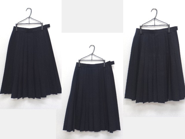 F55 公立中学校 高校 冬服スカート+夏服スカート 前箱ひだ 合計3点 