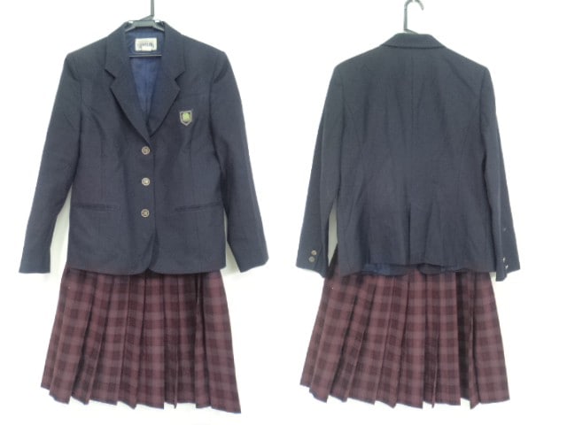 v40 兵庫県立農業高校 ブレザー+冬・夏スカート/yt1010【9FGR】 女子制服,高校,セット