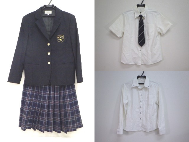 Y)I519 () 神奈川県 白鵬女子高校 (旧制服) スカート ブラウス 2