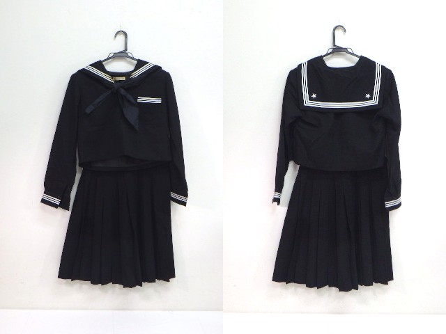 C27 栃木県立足利女子高校 冬服セーラー服 冬服スカート スカーフ Yt16 45ske 女子制服 高校 セット 中古学生服の専門店 A 制服店 Com