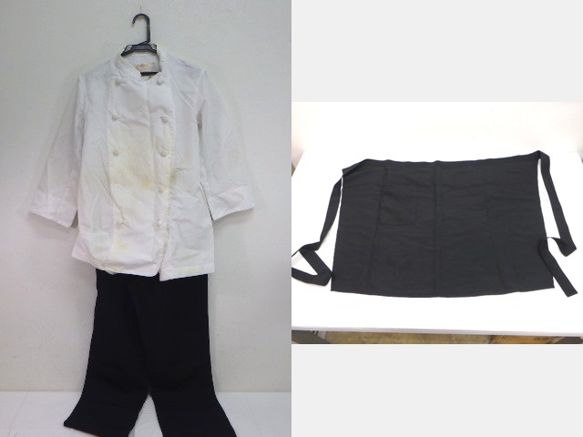 R94 愛知県立瑞陵高校 食物科 コック服+ズボン+サロン/yt1919【4GV】