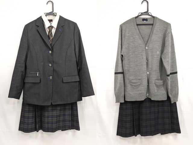 f87 安田学園高校 ブレザー+カーデガン+長袖シャツ+冬服スカート+ネクタイ/yt2230【15kXV】