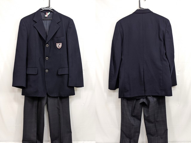 Y75 神丘中学校 ブレザー+冬服・夏服ズボン/yt2468【7KFB】