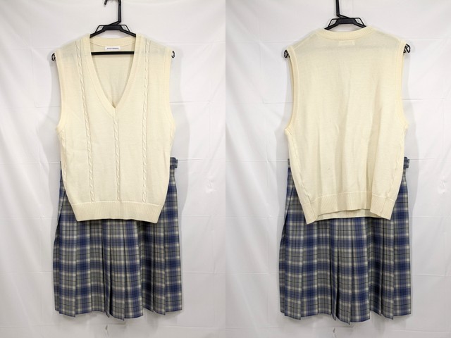 Y90 名城大学附属高校 ニットベスト+夏服スカート/yt2494【2EFGH ...