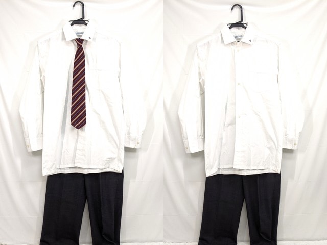 Z24 神丘中学校 男子用学生服 長袖シャツ×2点+夏服ズボン+ネクタイ/yt2554【4KCF】