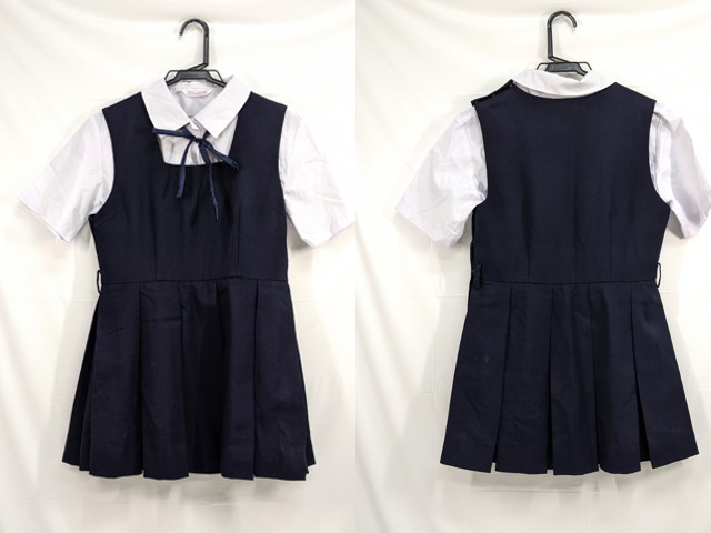 j26 中学校?? 高校?? 半袖シャツ+ジャンパースカート+ループタイ/yt2593【7XDK】