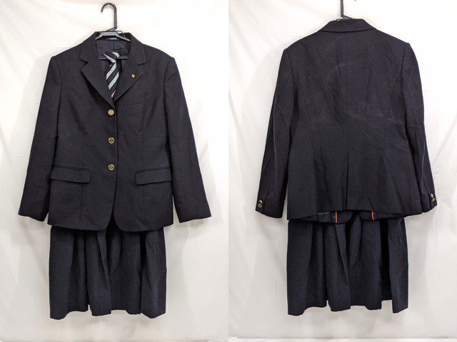 j27 滋賀県立長浜高校 校章付きブレザー+冬服スカート+ネクタイ/yt2601【4ETG】