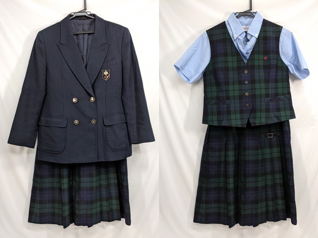 j75 静岡県 三島学園 知徳高校 ブレザー+半袖シャツ+ベスト+冬服スカート/yt2620【15OSP】