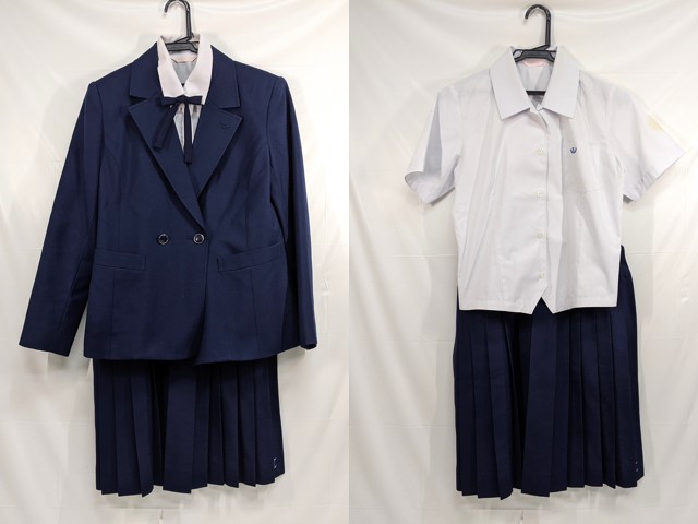 j71 名古屋市立富田高校 ブレザー+半袖・長袖シャツ+夏服スカート+ループタイ/y2624【12JDA】