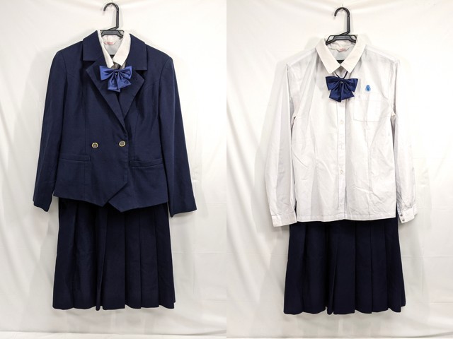 j86 中学校?? 高校?? ブレザー+長袖シャツ+冬服スカート+リボン/yt2648【3OXS】