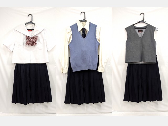 中学校?? 高校?? 夏服セーラー服+長袖シャツ+ニットベスト+リボン+ネクタイ/yt2660【3DHG】