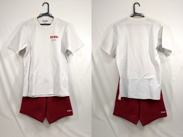 B29 愛知県 聖霊中学校 体操服 体操着 半袖シャツ+ハーフパンツ/yt2748【5EOT】