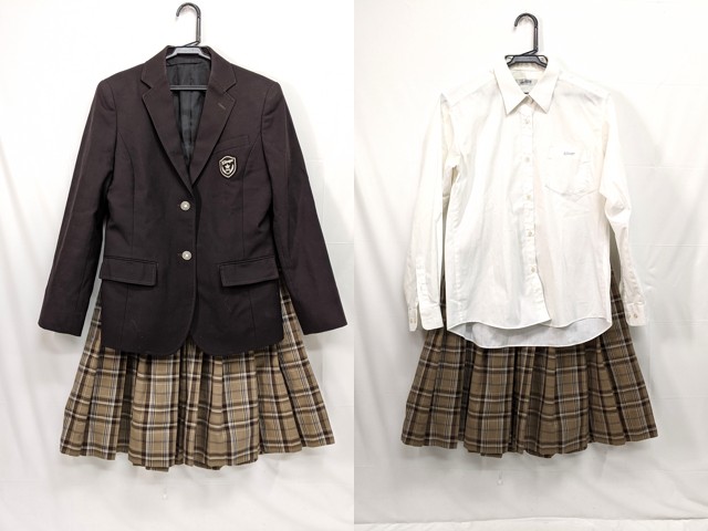 k92 京都府 北嵯峨高校 ブレザー+長袖シャツ+冬服スカート/yt2790【1PlET】