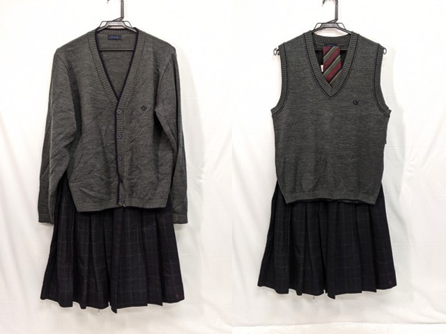k92 京都府立桂高校 カーデガン+ニットベスト+夏服スカート+ネクタイ/yt2792【6lDE】