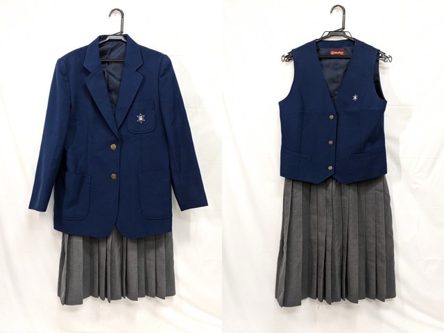 L42 神奈川県 愛川中原中学校 ブレザー+ベスト+冬服スカート/yt2861【12JDF】