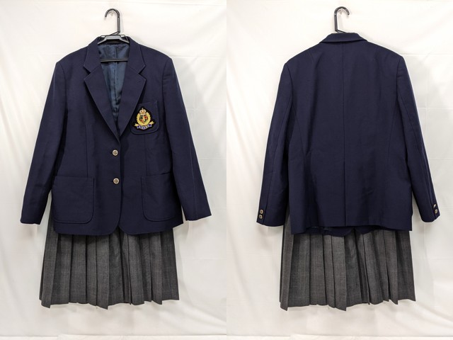 L42 神奈川県 愛川中原中学校 ブレザー+冬服スカート/yt2862【3ERT】