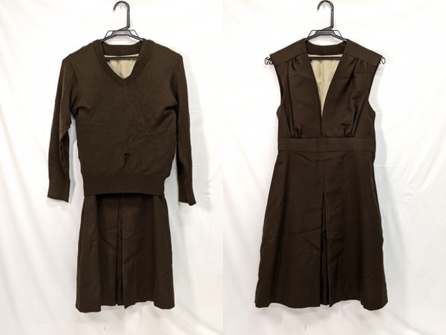 L47 京都府 ノートルダム女学院中学・高校 セーター+ジャンパースカート/yt2882【8HER】