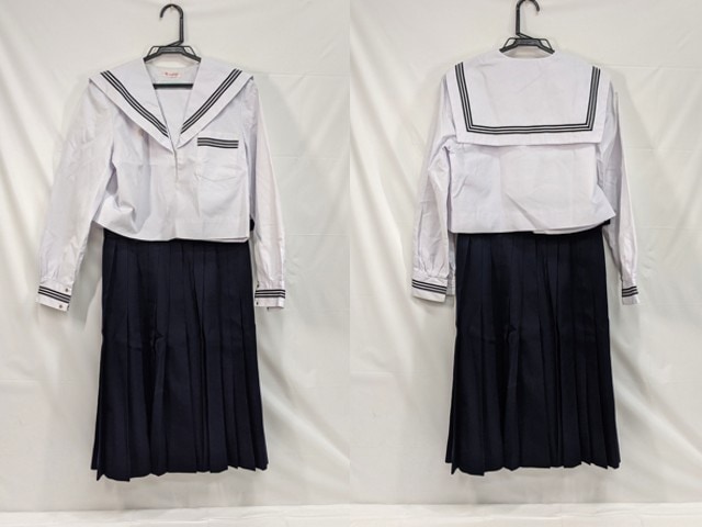 M44 中学校?? 高校?? 中間服セーラー服 155A+冬服スカート/yt2923【25KE】