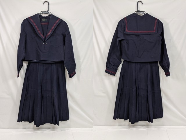 M44 中学校?? 高校?? 冬服セーラー服 150A+冬服スカート/yt2926【35EL】