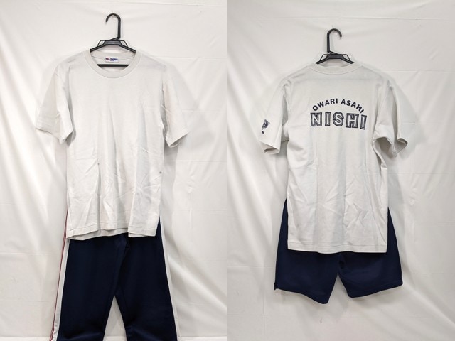 C83 愛知県 尾張旭中学校 体操服 体操着 シャツ+ハーフパンツ+長袖ジャージパンツ/yt2910【35DL】