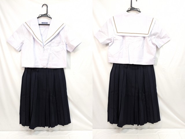M44 中学校?? 高校?? 夏服セーラー服 165A+夏服スカート/yt2995【3KSF】