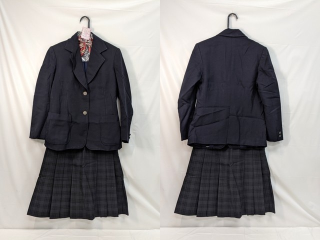 m44 中学校?? 高校?? ブレザー+冬服スカート+リボン/yt3027【4DJR】