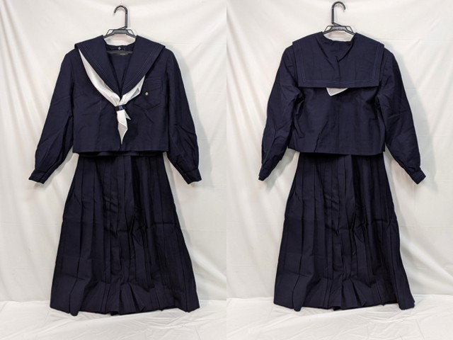 m44/中学校・高校■冬セーラー服上下セット 紺2本線/og0540【8kmj】