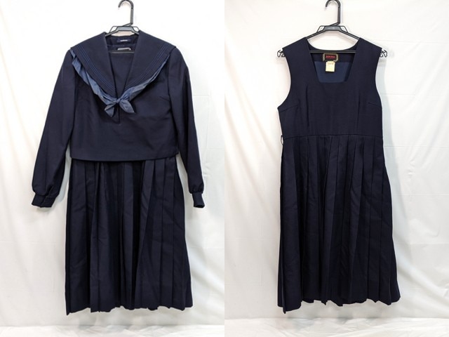 m44/中学校・高校■冬セーラー服GH-3・ジャンバースカート 上下セット 紺3本線/og0551【4bcv】