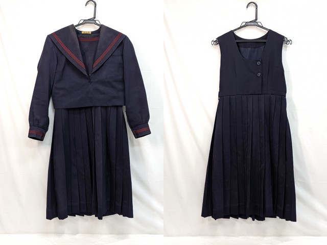 m44/中学校・高校■冬セーラー服上下セット 赤3本線/og0553【3lmq】