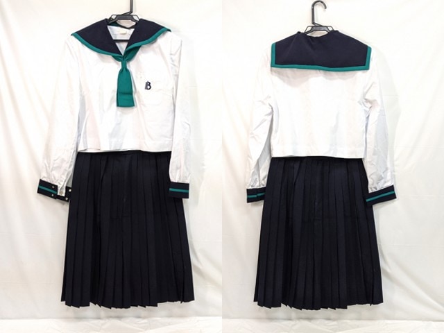 m44/中学校・高校■中間服 セーラー服 13号 上下 緑1本線/og0561【3pkmg】