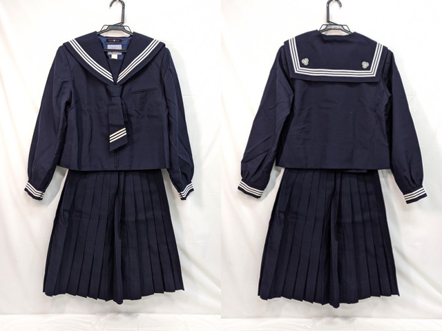 m44 中学校?? 高校?? ネクタイ付冬服セーラー服+冬服スカート/yt3070【5ETG】