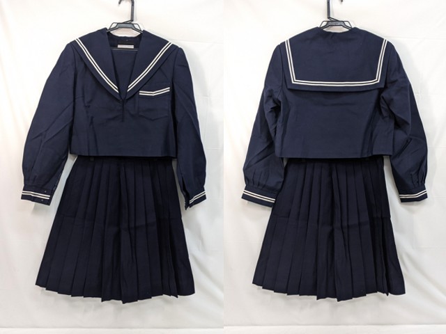 m44 中学校?? 高校?? 冬服セーラー服160A+冬服スカート/yt3094【5DHR】