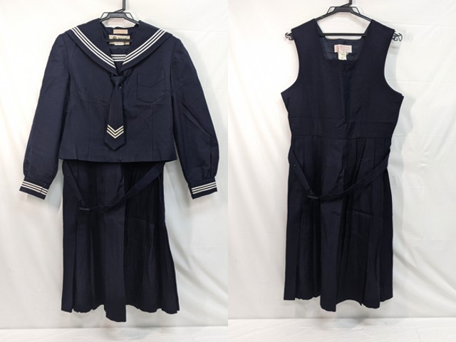 m44 中学校?? 高校?? ネクタイ付冬服セーラー服+冬服スカート/yt3105【5DKV】