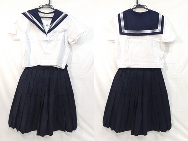 m44 中学校?? 高校?? 夏服セーラー服+夏服スカート/yt3106【5DKV】