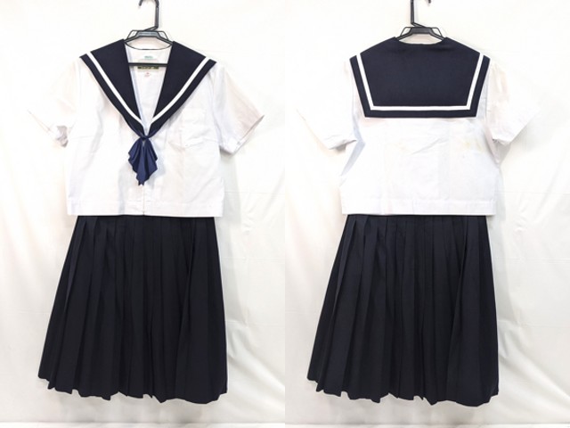 m44 中学校?? 高校?? 夏服セーラー服+夏服スカート+スカーフ/yt3133【5XLE】