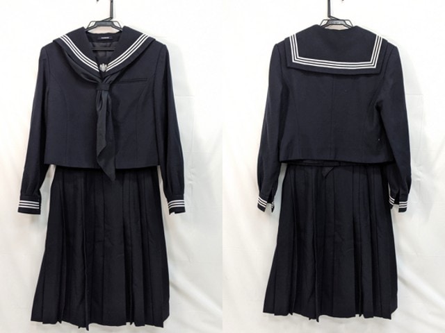東京都 目白研心中学校・高校 冬服セーラー服+冬服スカート+スカーフ/yt3152【4SHEF】