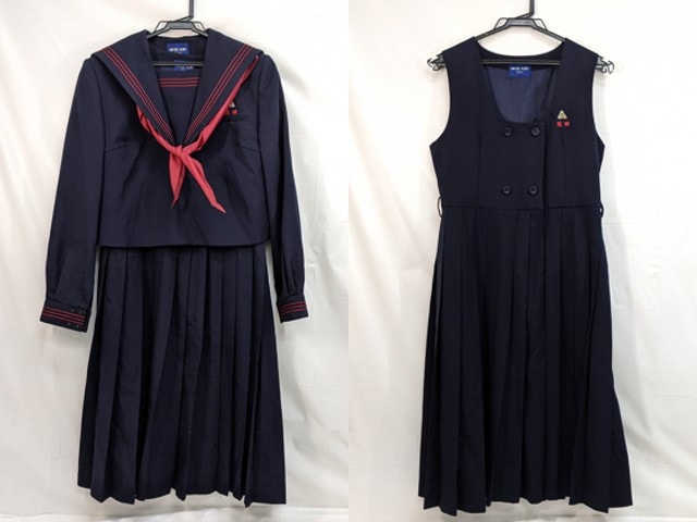 m86 久留米市立諏訪中学校 ミシェルクラウン 冬服セーラー服+ジャンパースカート+スカーフ/yt3158【1DHFV】