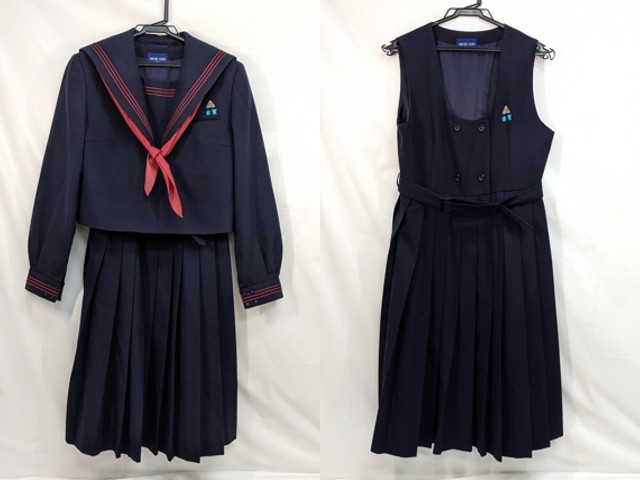 m86 久留米市立諏訪中学校 ミシェルクラウン 冬服セーラー服+ジャンパースカート+スカーフ/yt3159【1DJKG】