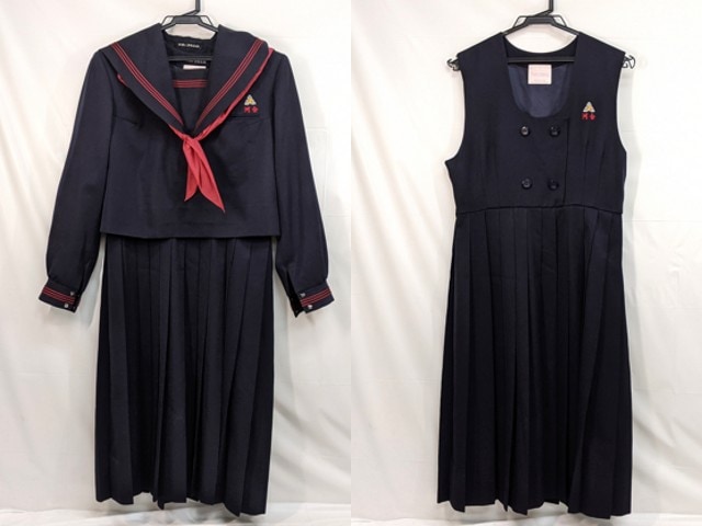 m86 諏訪中学校 ミシェルクラウン 冬服セーラー服+ジャンパースカート+スカーフ/yt3161【8LDV】