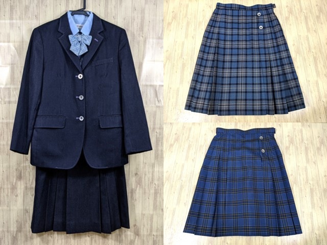 n42 京都学園高校 長袖シャツ+夏服・冬服スカート+リボン/yt3201【19HFV】