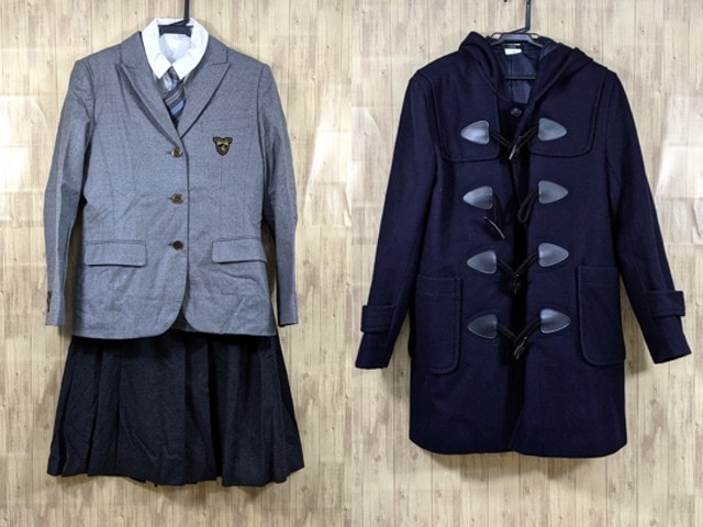 n40 東京都 淑徳高校 コート+ブレザー+長袖シャツ+冬服スカート+ネクタイ/yt3224【35DVF】-中古学生服の専門店「A-制服店.com」