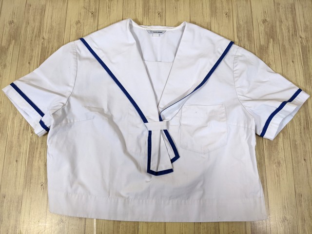 n55 熊本県 宇土市立鶴城中学校 夏服セーラー服/yt3236【35DC】