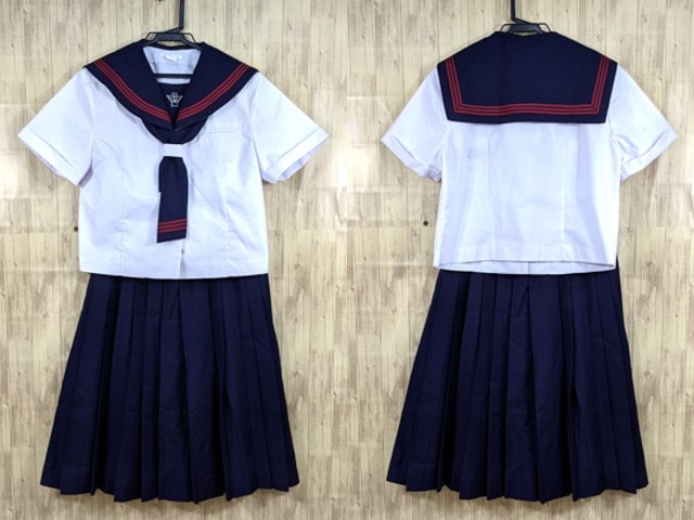 n64 千葉県 太田中学校 夏服セーラー服+冬服スカート/yt3263【1KEFV】