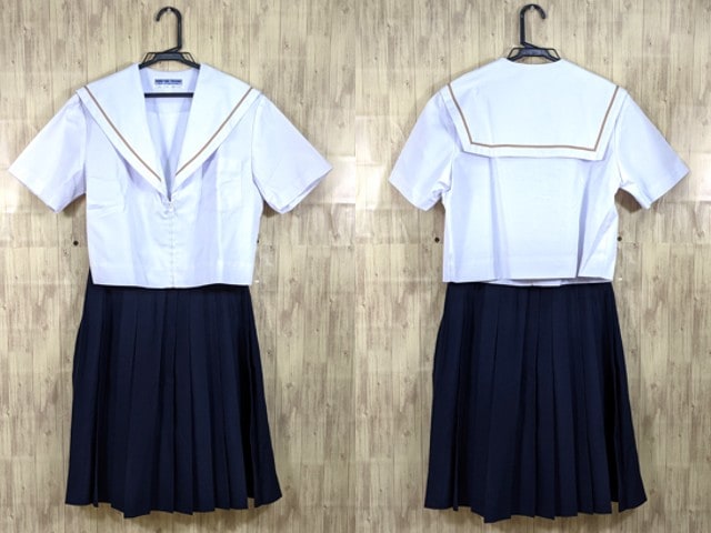 F13 愛知県 神丘中学校 旧モデル 夏服セーラー服×2点+夏服スカート/yt3297【9EDF】