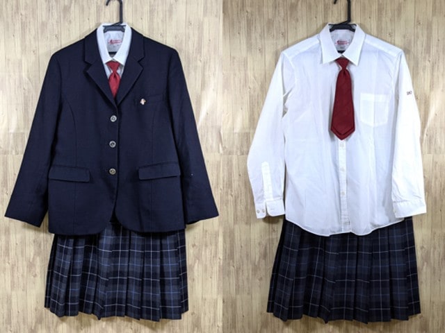 F70 大阪府 昇陽高校 校章付ブレザー+長袖シャツ+冬服スカート+ネクタイ/yt3355【12YER】