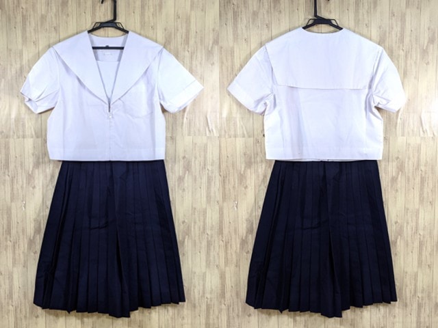 G57 愛知県 山王中学校 夏服セーラー服+夏服スカート/yt3411【35SH】
