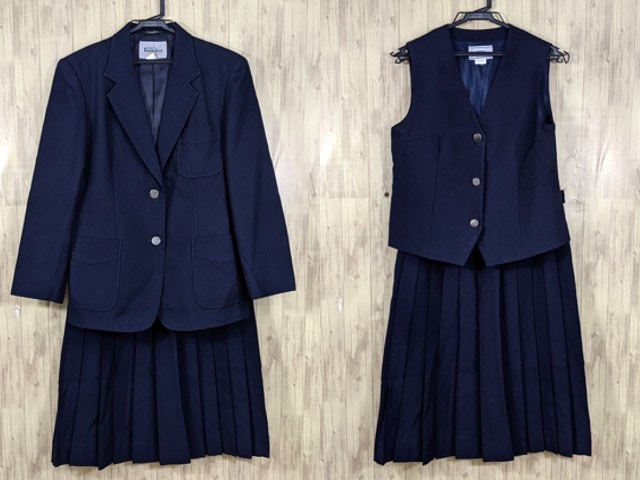 o37 千葉県 富岡中学校 ブレザー+ベスト+冬服スカート/yt3548【3EKC】