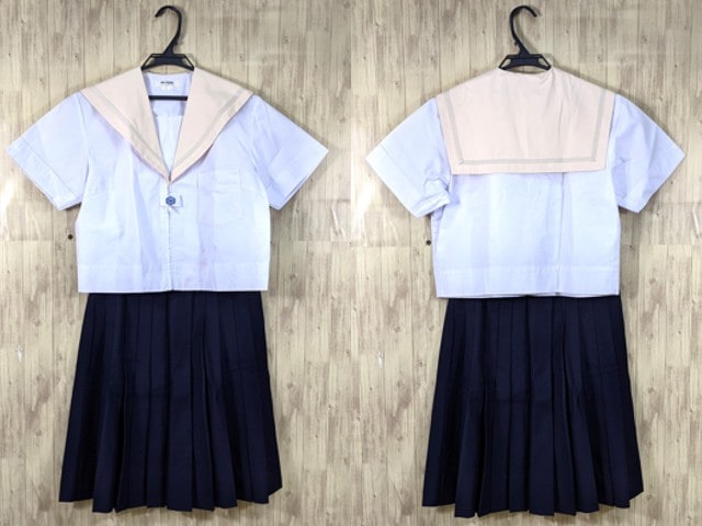 T1844 大阪府 東雲中学校 夏服セーラー服+夏服スカート/yt3629【1WKDV】