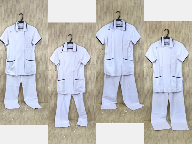 r38  ナース服 看護婦服 白衣上下4点セット ジャケット+ストレートパンツ Mサイズ/yt3648【3DMV】