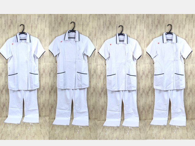 r38 ナース服 看護服 白衣上下セット ジャケット+ストレートパンツ M～Lサイズ/yt3650【3KCV】